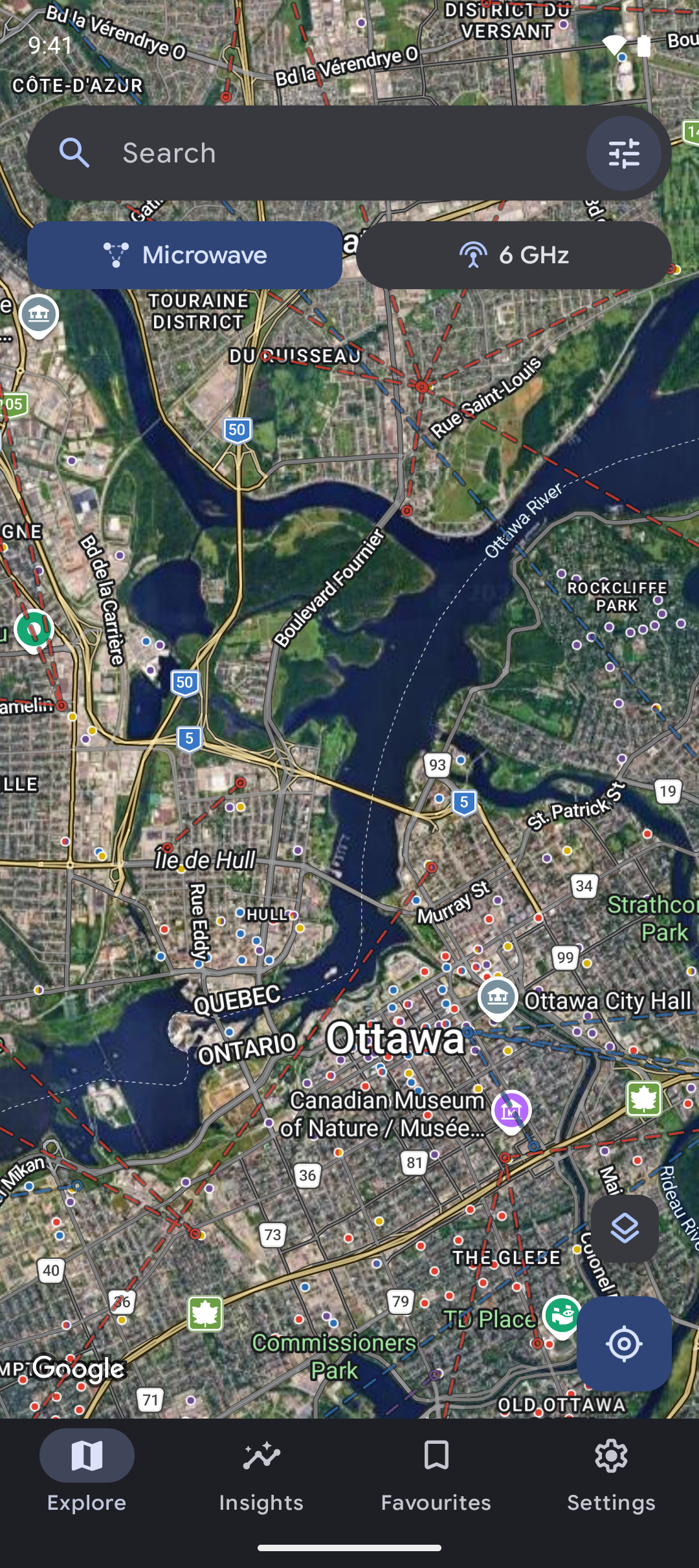 North Towers — Follow the microwave links